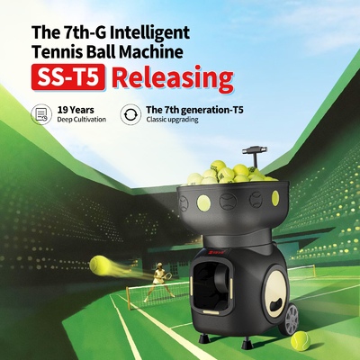 প্রশিক্ষণের জন্য SIBOASI T5 APP কন্ট্রোল মিনি শ্যুটিং টেনিস মেশিন বল