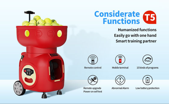 প্রশিক্ষণের জন্য SIBOASI T5 APP কন্ট্রোল মিনি শ্যুটিং টেনিস মেশিন বল