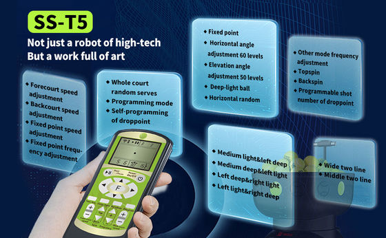 প্রশিক্ষণের জন্য SIBOASI T5 APP কন্ট্রোল মিনি শ্যুটিং টেনিস মেশিন বল